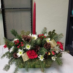 Holiday Centerpiece specify candle or no candle in notes