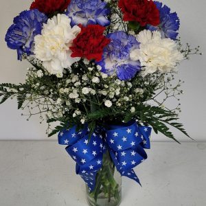 1 Dozen Carnations Red-White and Blue