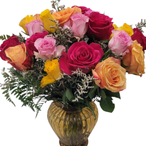 2 Dozen Roses Arranged in Vase-