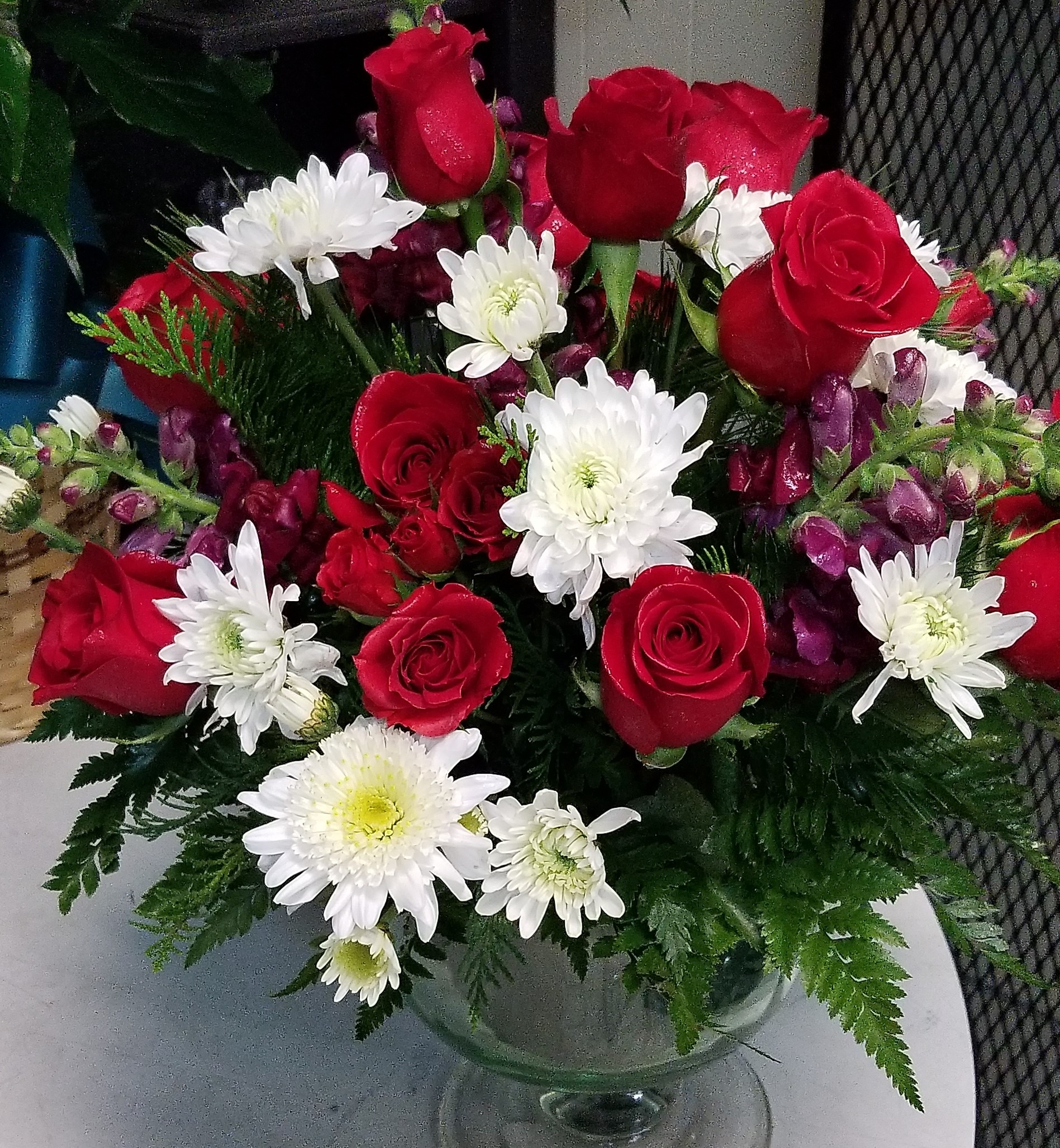 Large basket/container with mixture of novelty and standard flowers. Photos are examples - Image 8
