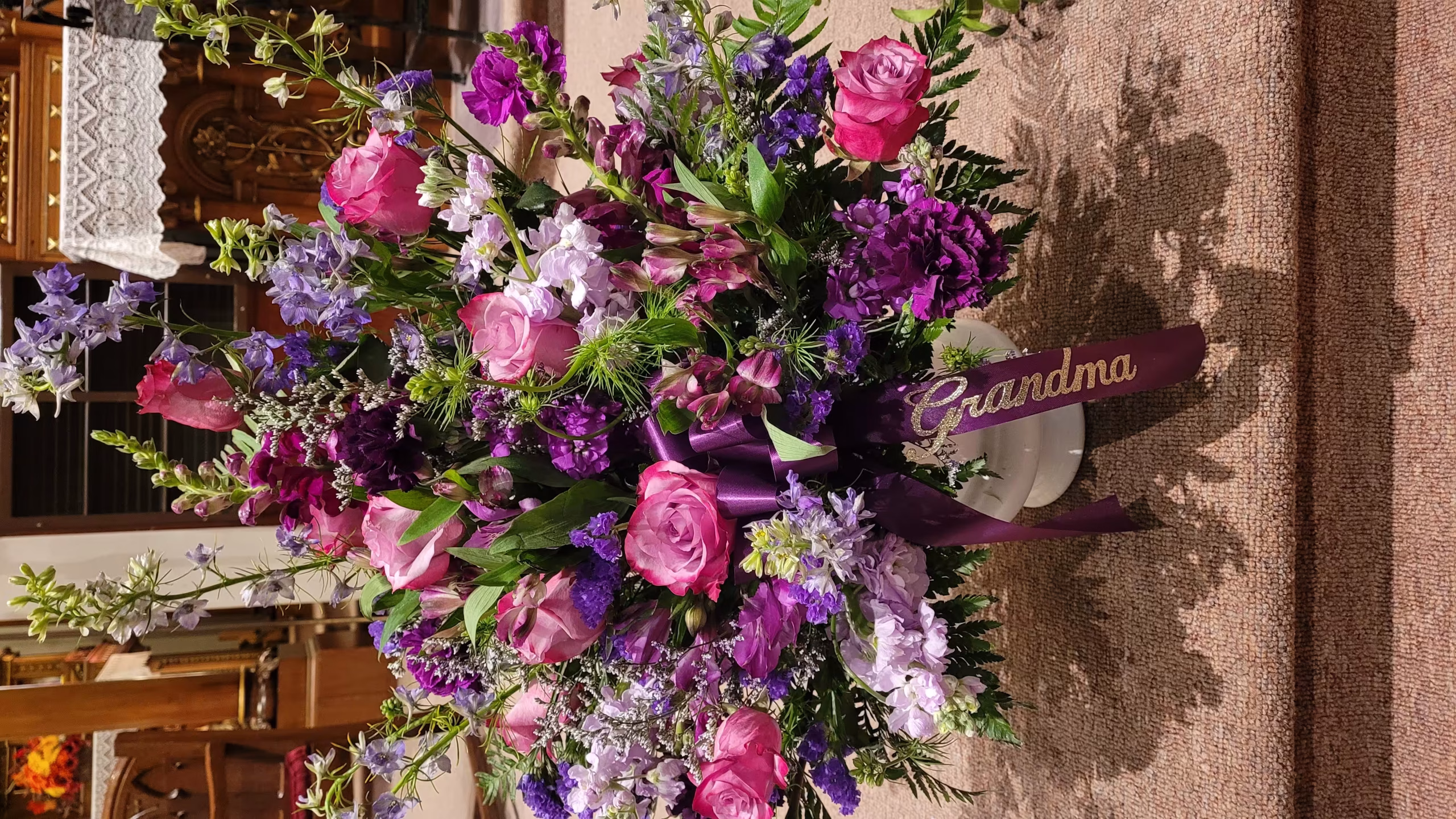 Extra Large Floral Sympathy Spray. Photos are only examples - Image 16